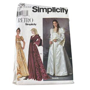 Simplicity 9045 Sewing Pattern Sizes 14-20 Bridgerton Regency Dress Retro NEW